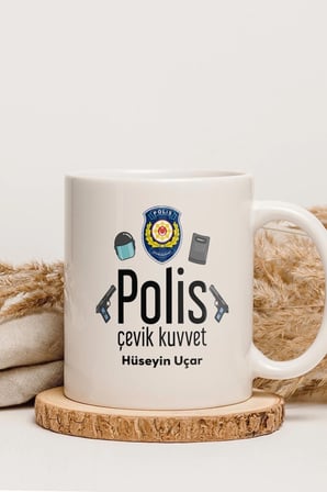 Alya Gift Shop Kişiye Özel Polis Çevik Kuvvet Kupa Bardak