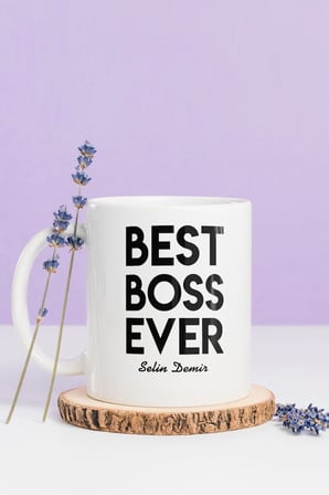 Alya Gift Shop Kişiye Özel Best Patron Ever Kupa Bardak