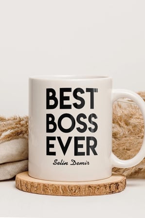 Alya Gift Shop Kişiye Özel Best Patron Ever Kupa Bardak