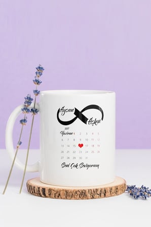 Alya Gift Shop Kişiye Özel Takvimli Seni Seviyorum Kupa Bardak