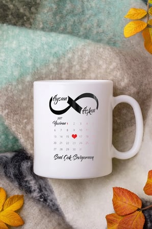 Alya Gift Shop Kişiye Özel Takvimli Seni Seviyorum Kupa Bardak