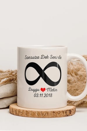 Alya Gift Shop Kişiye Özel Kişiye Özel Sonsuza Dek Seninle Kupa Bardak