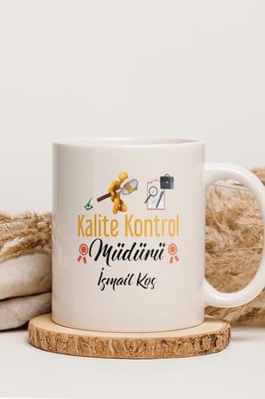 Alya Gift Shop Kişiye Özel Kalite Kontrol Müdürü Kupa Bardak