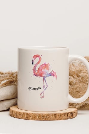 Alya Gift Shop Kişiye Özel Flamingo Kupa Bardak