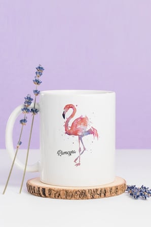 Alya Gift Shop Kişiye Özel Flamingo Kupa Bardak