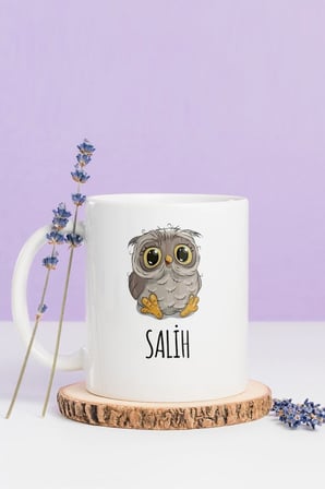 Alya Gift Shop Kişiye Özel Baykuş Kupa Bardak