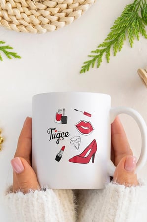 Alya Gift Shop Kişiye Özel Makyaj Kupa Bardak