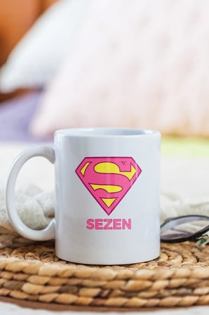 Alya Gift Shop Kişiye Özel Superman Logo Kupa Bardak