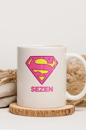 Alya Gift Shop Kişiye Özel Superman Logo Kupa Bardak