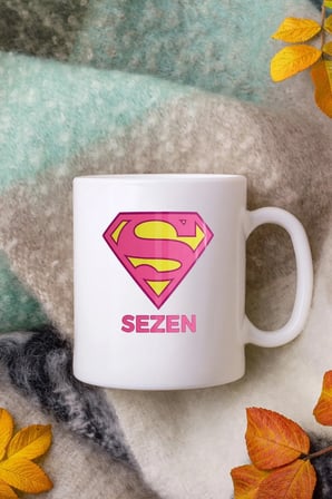 Alya Gift Shop Kişiye Özel Superman Logo Kupa Bardak