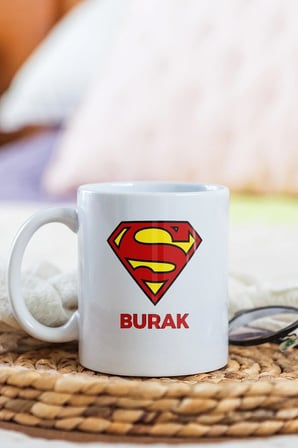 Alya Gift Shop Kişiye Özel Superman Logo Kupa Bardak