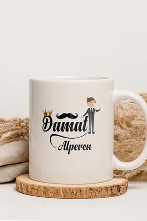 Alya Gift Shop Kişiye Özel Damat Kupa Bardak