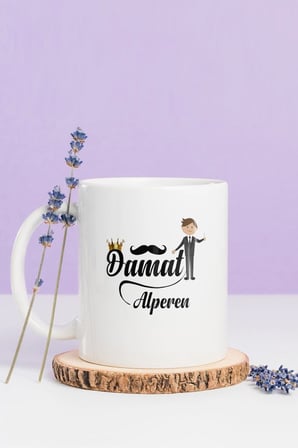 Alya Gift Shop Kişiye Özel Damat Kupa Bardak