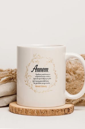 Alya Gift Shop Kişiye Özel Annem Kupa Bardak