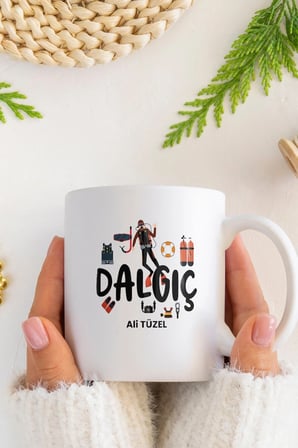Alya Gift Shop Kişiye Özel Dalgıç Kupa Bardak