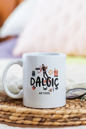 Alya Gift Shop Kişiye Özel Dalgıç Kupa Bardak