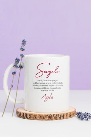 Alya Gift Shop Kişiye Özel Sevgili Kupa Bardak