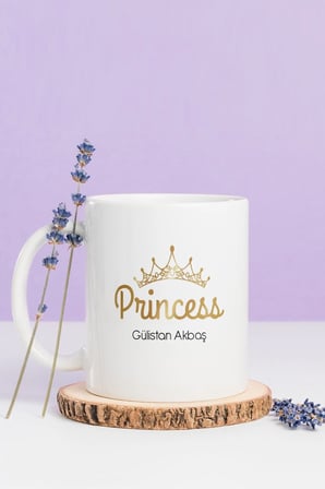 Alya Gift Shop Kişiye Özel Princess Kupa Bardak