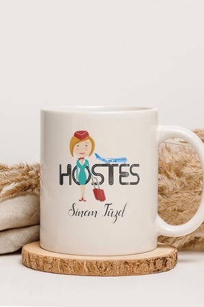 Alya Gift Shop Kişiye Özel Hostes Kupa Bardak
