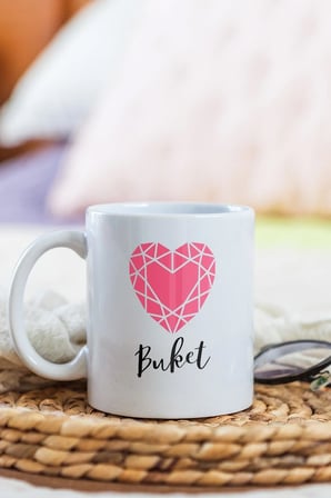 Alya Gift Shop Kişiye Özel Kalpli Kupa Bardak