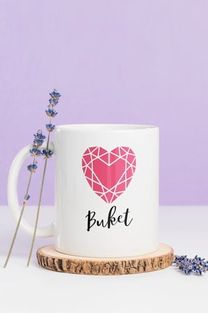 Alya Gift Shop Kişiye Özel Kalpli Kupa Bardak