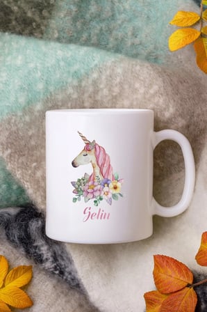 Alya Gift Shop Kişiye Özel Unicorn Kupa Bardak