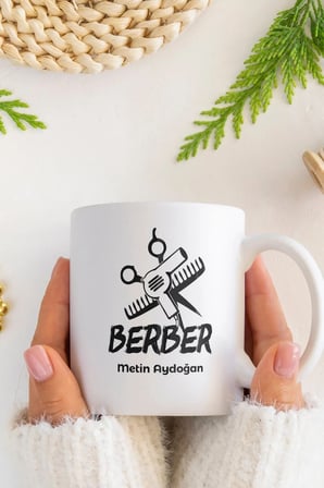 Alya Gift Shop Kişiye Özel Berber Kupa Bardak