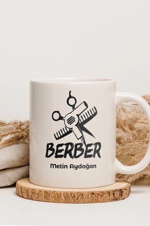 Alya Gift Shop Kişiye Özel Berber Kupa Bardak