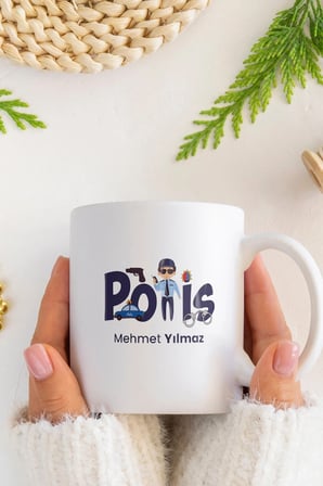 Alya Gift Shop Kişiye Özel Polis Kupa Bardak