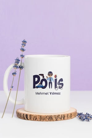 Alya Gift Shop Kişiye Özel Polis Kupa Bardak