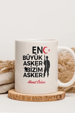 Alya Gift Shop Kişiye Özel En Büyük Asker Bizim Asker Kupa Bardak