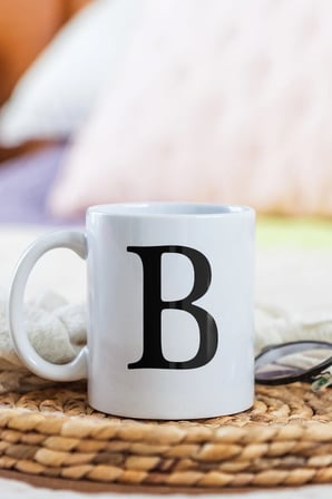 Alya Gift Shop Kişiye Özel B Harfli Kupa Bardak