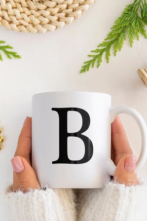 Alya Gift Shop Kişiye Özel B Harfli Kupa Bardak