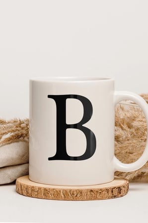 Alya Gift Shop Kişiye Özel B Harfli Kupa Bardak