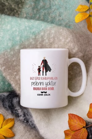 Alya Gift Shop Kişiye Özel Bazı Kahramanların Pelerini Yoktur Baba Denir Kupa Bardak