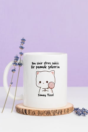 Alya Gift Shop Kişiye Özel Sinir Sahibi Bir Pamuk Şekerim Kupa Bardak