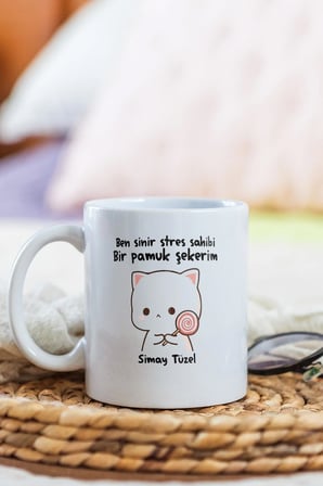 Alya Gift Shop Kişiye Özel Sinir Sahibi Bir Pamuk Şekerim Kupa Bardak