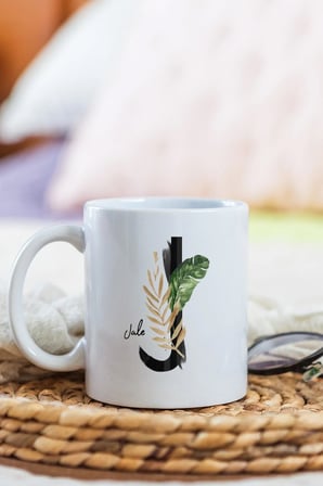 Alya Gift Shop Kişiye Özel J Harfli Kupa Bardak
