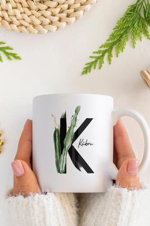 Alya Gift Shop Kişiye Özel K Harfli Kupa Bardak