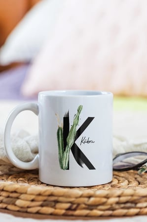 Alya Gift Shop Kişiye Özel K Harfli Kupa Bardak