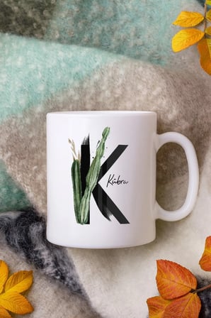 Alya Gift Shop Kişiye Özel K Harfli Kupa Bardak