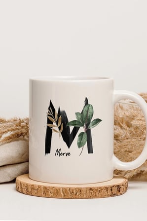 Alya Gift Shop Kişiye Özel M Harfli Kupa Bardak