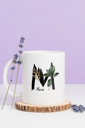Alya Gift Shop Kişiye Özel M Harfli Kupa Bardak