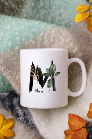 Alya Gift Shop Kişiye Özel M Harfli Kupa Bardak