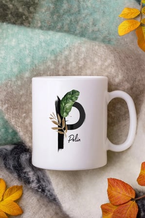 Alya Gift Shop Kişiye Özel P Harfli Kupa Bardak