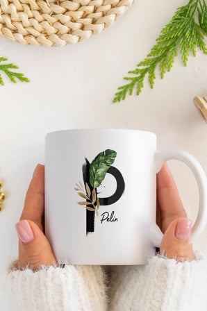 Alya Gift Shop Kişiye Özel P Harfli Kupa Bardak