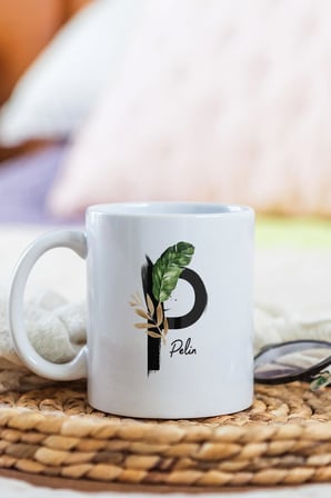 Alya Gift Shop Kişiye Özel P Harfli Kupa Bardak