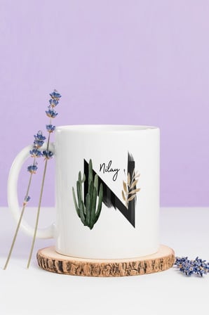 Alya Gift Shop Kişiye Özel N Harfli Kupa Bardak