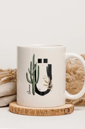 Alya Gift Shop Kişiye Özel Ü Harfli Kupa Bardak