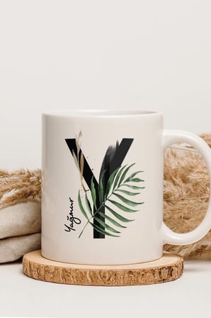 Alya Gift Shop Kişiye Özel Y Harfli Kupa Bardak